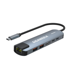 Hub USB-C till 2 x USB-A, 2 x USB-C, RJ45 och HDMI