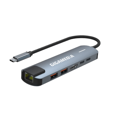 Hub USB-C till 2 x USB-A, 2 x USB-C, RJ45 och HDMI