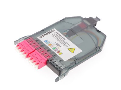 Kassett med 8 eller 12 fiber, SM och MM OM4